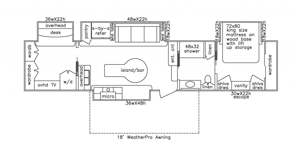 43’ Plan- 5th Wheel #430-011 - SpaceCraft MFG