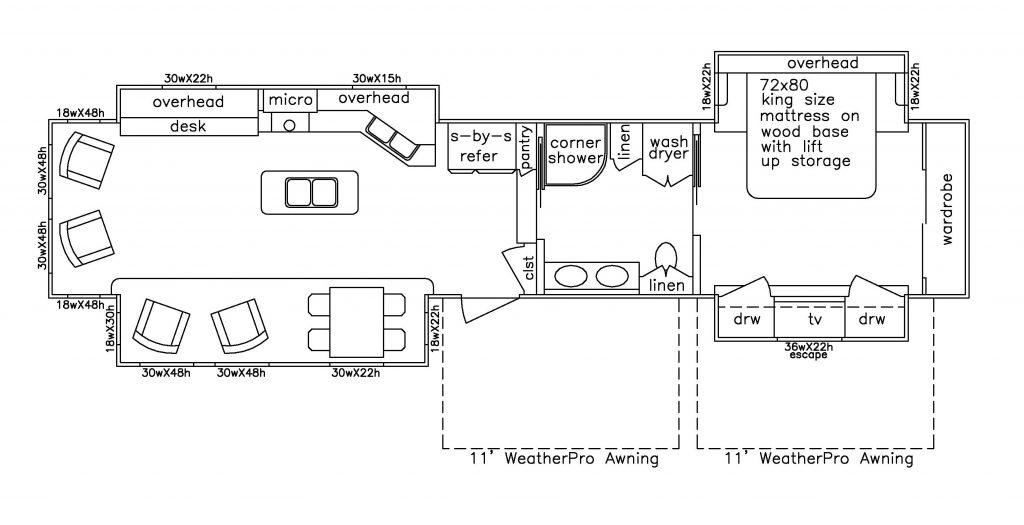 44' Plan- 5th Wheel #440-019 - SpaceCraft MFG